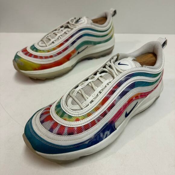 VERY GOOD Nike Air Max 97 Golf NRG ‘Tie-Dye’ Rainbow Cleats Spikes Sneakers 11 - Picture 5 of 10